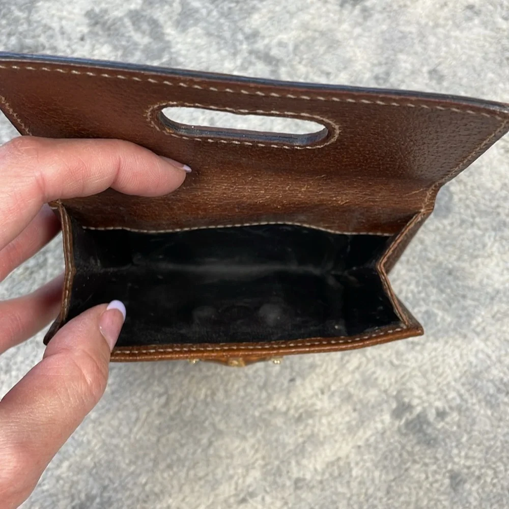 Vintage Gucci Monogram Bamboo French Wallet Brown GG Compact